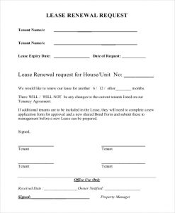 lease renewal agreement lease renewal form