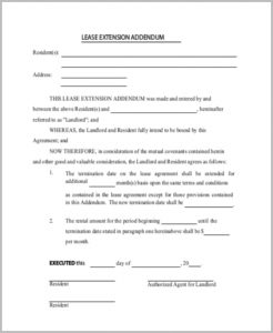 lease renewal agreement residential lease renewal form