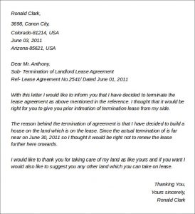 lease termination letter landlord to tenant termination of landlord lease agreement