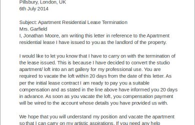 leasing agreement pdf apartment residential lease termination letter