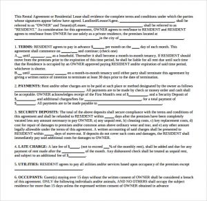 leasing agreement pdf basic rental agreement or residential lease