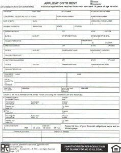 leasing application form rentalapplication