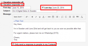 leave request emails vacation responder