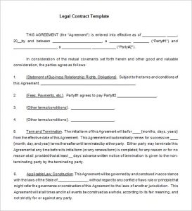 legal contract template example legal contract template free download