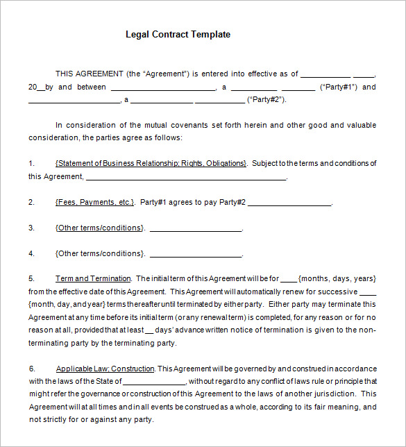 legal contract template