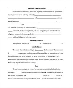 legal contract templates roommate rental agreement