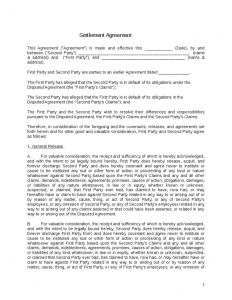 legal contracts template settlement agreement template