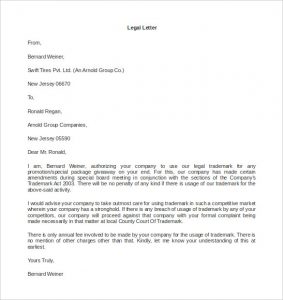 legal letter format download legal letter template microsoft word format