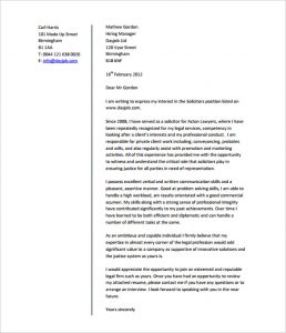 legal letter format legal job cover letter template example pdf format
