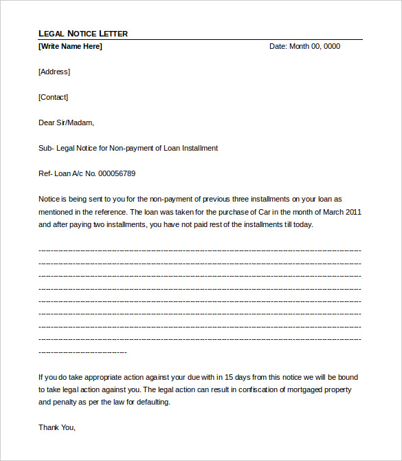 legal letter template