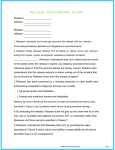 legal memo template personal injury release form template