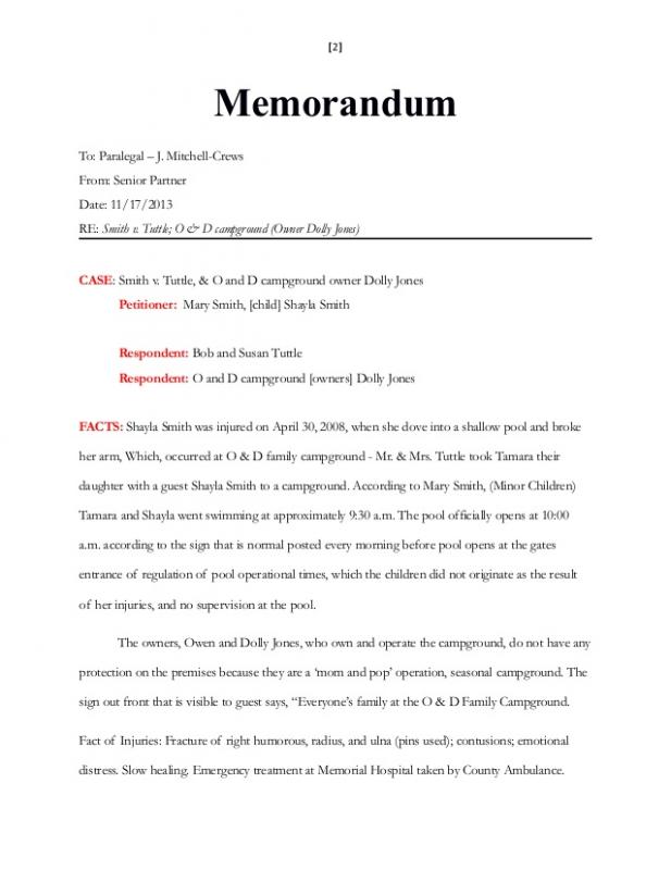 legal memorandum example