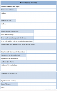legal separation papers uncontested divorce form page