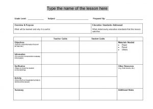 lesson plan template word lesson plan