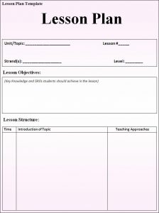 lesson plan template word lesson plan template
