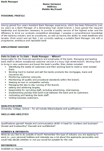 letter of applications examples bank manager cv example