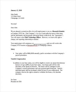 letter of employment offer employment offer letter example