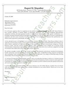letter of intent for college assistant principal cover letter