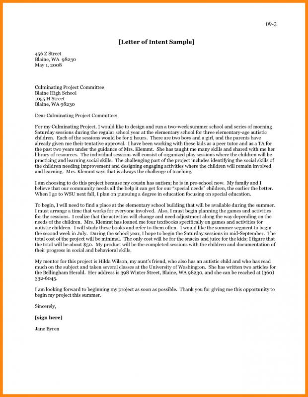 letter of intent grad school
