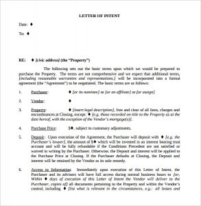 letter of intent real estate commercial real estate letter of intent template pdf download