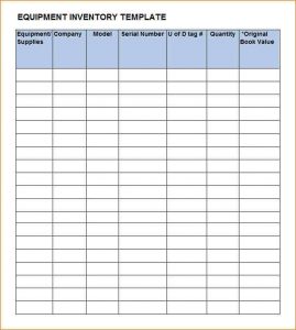 letter of intent to hire equipment list template free equipment inventory listtemplate