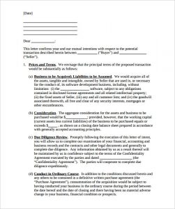 letter of intent to purchase business letter of intent to purchase a business template download
