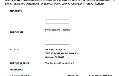 letter of intent to purchase real estate purchase letter of intent for commercial property word doc