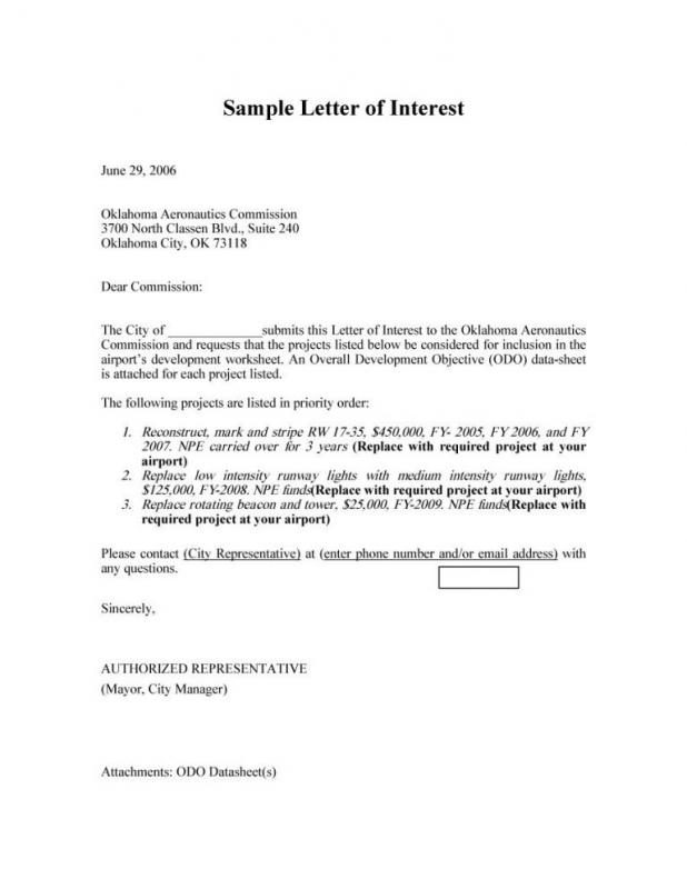 Letter Of Interest Sample | Template Business