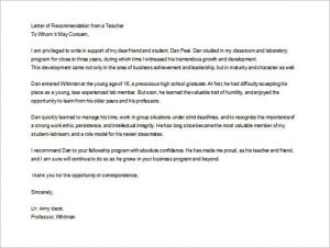 letter of recommendation for a teacher editable letter of recommendation for teacher from student