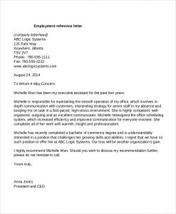 letter of recommendation for employment employment reference letters pdf