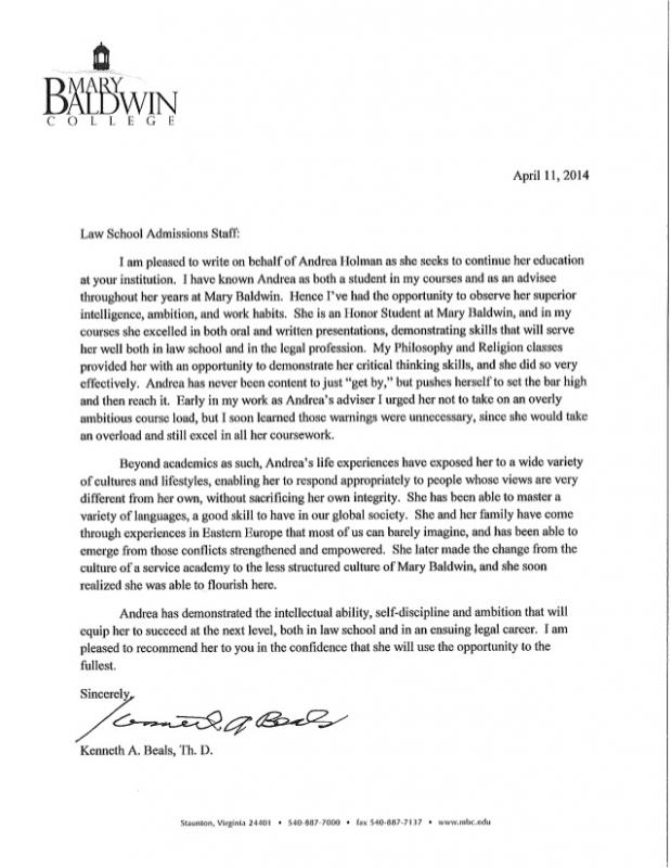 letter of recommendation for masters program