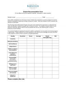letter of recommendation for student teacher oncology nurse mentorship program