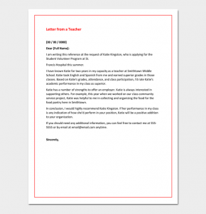letter of recommendation for students sample recommendation letter from a teacher