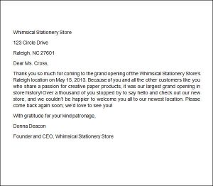 letter of recommendation from employer business thank you letter format