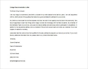 letter of recommendation template for student editable letter of recommendation for college student in word