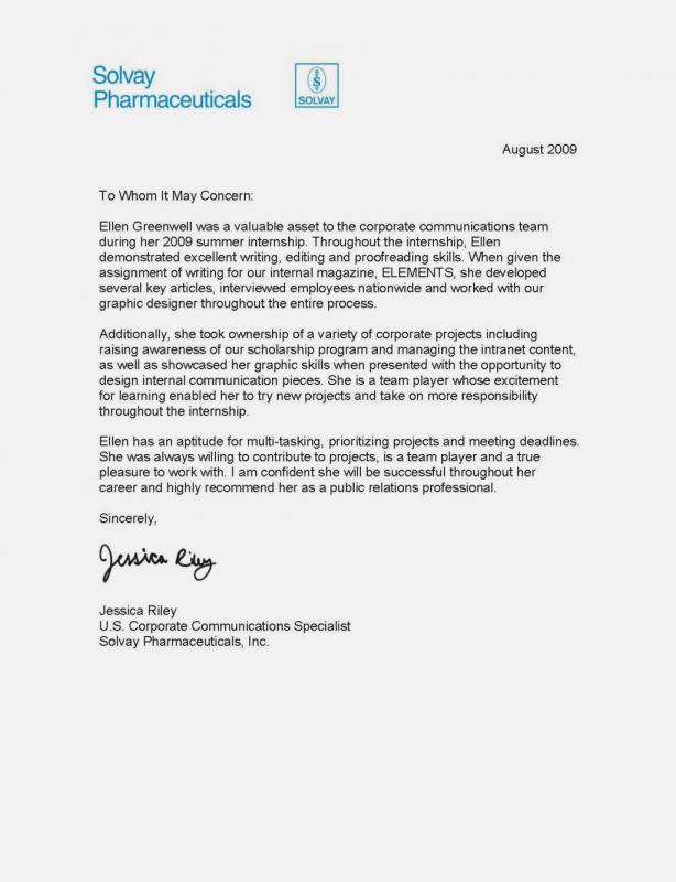 letter of recommendation template word