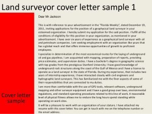 letter of reference for employment land surveyor cover letter