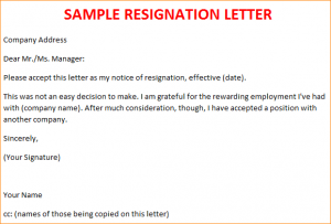 letter of resignation template free a sample resignation letter sampleresignationletter