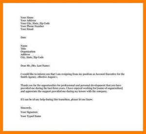 letter of resignation template free short and simple resignation letter sample