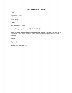 letter of resignation template letter of resignation 515