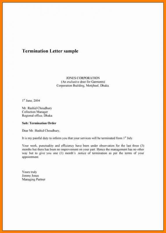 letter of termination of employee