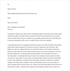 letter to land lord free sample complaint letter to landlord