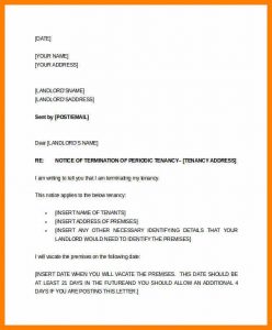 letter to land lord letter of notice to landlord two weeks tenant notice letter example
