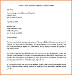 letter to landloard early termination of lease letter free notice of lease termination letter from landlord to tenant example
