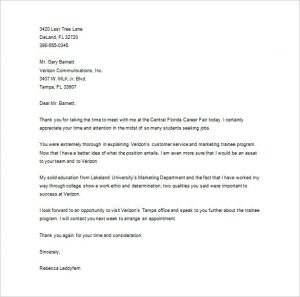 letter to recruiter thank you letter to recruiter after career fair download