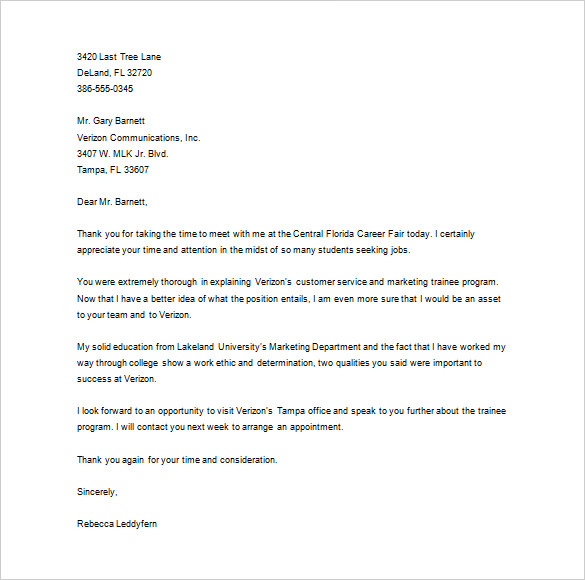 letter to recruiter