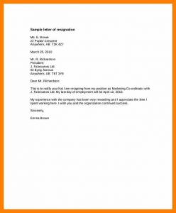 letter to vacate resignation letter days notice standard notice of resignation letter template