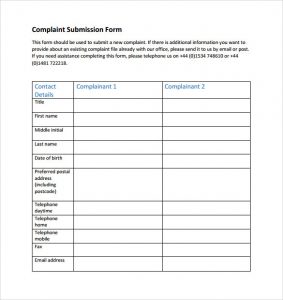 letterhead templates word financial ombudsman service complaint submission form