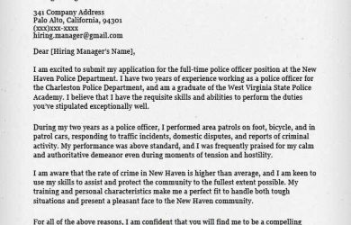 letters of intent for college police officer cover letter sample