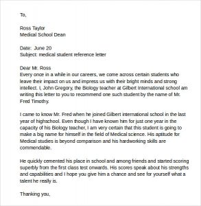 letters of recommendation for student teacher sample medical student reference letter